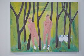 Jennifer Coates and David Humphery, Untitled, 2017. Acrylic on canvas, 22 x 30 inches. Courtesy of the artists
