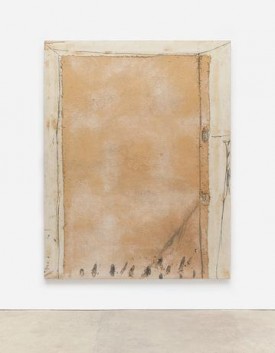 Antoni Tàpies, Door-Wall, 1970. Sand and mixed media on canvas, 63 3/4 x 51 1/4 inches. © 2017 Comissió Tàpies / Artists Rights Society (ARS), New York / VEGAP, Madrid. Courtesy of the Artist and Nahmad Contemporary.
