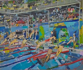 Clintel Steed, 300 Relay Race, 2017. Oil on canvas, 60 x 72 inches. Courtesy of the Artist