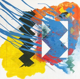 Anne Sherwood Pundyk, Cob Web, 2017. Acrylic, Latex, and Colored Pencil on Linen, 48 x 48 inches. Courtesy of the Artist