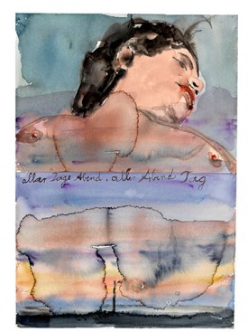 Anselm Kiefer, Aller Tage Abend, aller Abende Tag (The Evening of All Days, the Day of All Evenings), 2013. Watercolor on paper, 20-1/8 × 13-3/4 inches © Anselm Kiefer