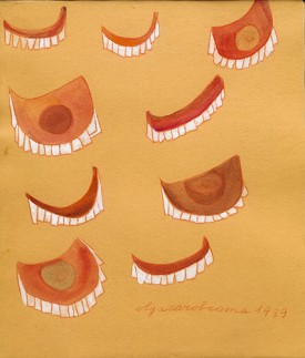 Carol Rama, #18, 1939. Watercolor on paper, 13-1/2 x 11-3/8 inches. Private collection