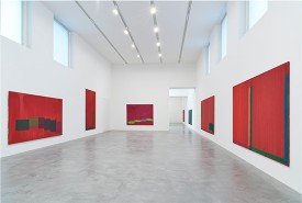 Installation shot of the exhibition, John Hoyland: Power Stations, 1964-82 at Newport Street Gallery, London, 2015-16