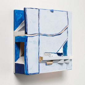 Cordy Ryman, Blue Mission, 2016. Acrylic and enamel on wood, 13 x 12 x 4.5 inches. Courtesy of the artist and Tower 49