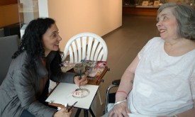 Olga Prieto sitting for Brenda Zlamany in her series, 100/100, 2017. Photo: Oona Zlamany