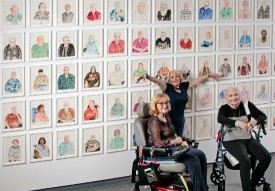 Sylvia Sutton, Zelda Fassler and Shirley Weintraub, portrait subjects in Brenda Zlamany's project, 100/100, 2017. Photo: Richard Goodbody