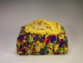 Franklin Williams, Untitled, 1968. Acrylic, polyurethane, yarn and crochet thread on canvas stuffed with cotton batting, 14 × 14 × 9 inches. Courtesy of Karma