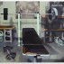 Matt Bollinger, James’ Weight Room, 2017. Flashe and acrylic on canvas, 48 x 60 inches. Courtesy of the artist and Zürcher Gallery, New York