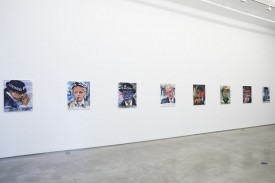 Installation shot of the exhibition under review, Dawn Mellor: Sirens at team (gallery, inc.)