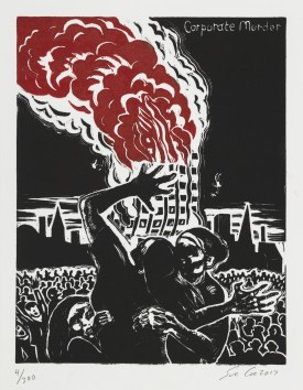 Sue Coe, Grenfell Tower, Corporate Murder. Details to follow. Käthe Kollwitz, Hunger 1922. Woodcut, 8.75 x 9 inches. Courtesy of Galerie St. Etienne