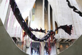 Nicholas Hlobo, Iimpundulu Zonke Ziyandilandela (All the Lightning Birds Are After Me), 2011. Tyre inner tubes, dimensions variable. Collection of Zeitz MOCAA.