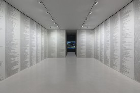 Installation shot of the third floor at Sperone Wastwater during the extended section of their 2017 exhibition, Michael Landy: Breaking News