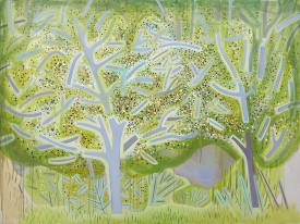 Jennifer Coates, Spring Trees, 2018. Acrylic on canvas, 72 x 96 inches. Courtesy of the artist and Freight + Volume
