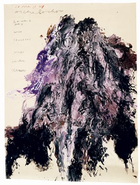 Cy Twombly, Untitled (Gaeta), 1989. Acrylic and tempera on paper mounted on wooden panel, 80 × 58 5/8 inches. Private Collection © Cy Twombly Foundation. Courtesy Gagosian