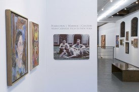 Installation shot of exhibition featuring Cantor, Pearlstein and Warhol at Betty Cuningham Gallery, 2015