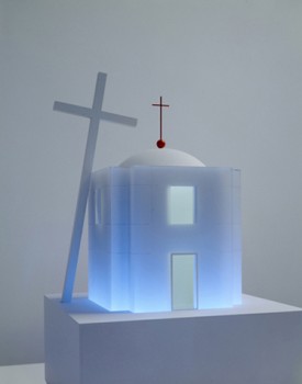 Stephen Antonakos, The Glass Chapel, 2007. Model, 13 x 7-1/2 x 9 inches. © 2018 Stephen Antonakos. All Rights Reserved.