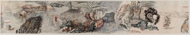 Yun-Fei Ji, The Processions, 2017-2018. Watercolor and ink on Xuan paper, 13 x 78.5 inches. Courtesy of the artist and James Cohan Gallery