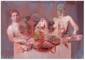 Jenny Saville, Vis and Ramin I, 2018. Oil on canvas, 98-1/2 x 137-7/8 inches. © Jenny Saville. Photography by Mike Bruce. Courtesy Gagosian.