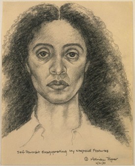 Self-Portrait Exaggerating My Negroid Features (1981) Courtesy of The Eileen Harris Norton Collection; Adrian Piper Research Archive Foundation, Berlin