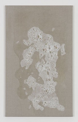 Helene Appel, Washing, 2018. Acrylic, watercolor and oil on linen, 39 x 23-1/2 inches. Courtesy of the artist and James Cohan Gallery, New York.