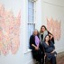 Resource: Art curators Emily Tucker, Elisabeth Samuels and (seated) Anna Kaplan at the Hotel Henry with works by Ani Hoover. Courtesy of the Buffalo Spree