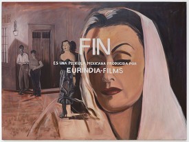 Raul Guerrero, La Mujer del Puerto,1993. Oil on linen, 80 x 108 inches. Courtesy of the artist and Ortuzar Projects.