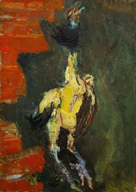 Chaim Soutine, Chicken Hanging Before a Brick Wall, 1925, oil on canvas, 25-3/4 x 18-1/4 inches. Kunstmuseum Bern, Switzerland. Artwork © Artists Rights Society (ARS), New York/ADAGP, Paris