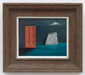 Gertrude Abercrombie, The Door and the Rock, 1971. Oil on masonite, 8 x 10 inches. Courtesy Karma Gallery.