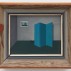 Gertrude Abercrombie, Untitled (Blue Screen, Black Cat, Print of Same), 1945. Oil on board, 8 x 10 inches. Courtesy Karma Gallery.