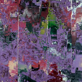 Inflammation, 2018. Oil on Paper on Panel, 48” x 48”. Image courtesy the artist.