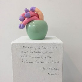 Nancy Elsamanoudi, Wonky, 2018. Acrylic, self-hardening clay, and found object. Courtesy of the artist
