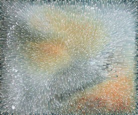 Babara Takenaga, Outset, 2018. Acrylic on linen, 45 x 54 inches. Courtesy of the artist and DC Moore Gallery
