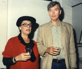 Phyllis Kind and Roger Brown at an opening. Photo courtesy of School of the Art Institute of Chicago Roger Brown Study Collection website