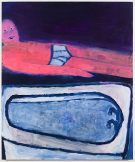 Katherine Bradford, One Man's Tub, 2018. Acrylic on canvas, 72 x 60 inches. Courtesy of the artist and CANADA, New York