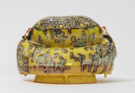 Kathy Butterly, Yellow Glow, 2018. Clay, glaze, 6-1/2 x 9-7/8 x 7 inches. Courtesy of the artist and James Cohan Gallery