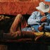 Hannes Schmid, Cowboy #5 (Tailgate), 2007. Oil on linen, 48 x 71 inches. Courtesy of Mitchell Algus Gallery