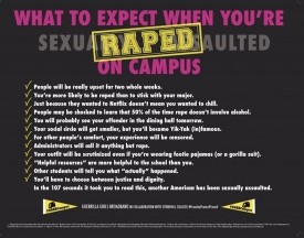 Guerrilla Girls BroadBand, #GGBBCampus – Stonehill College Poster, 2015, poster, dims. variable © 2015. Guerrilla Girls BroadBand. Courtesy of the artists