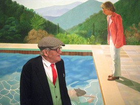 David Hockney with “Portrait of an Artist (Pool with Two Figures),1972. Photo: Jill Krementz