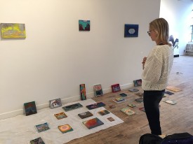 Ewelina Bochenska preparing for her exhibition at M. David, fall 2018. Photo: Natalie Sandstrom