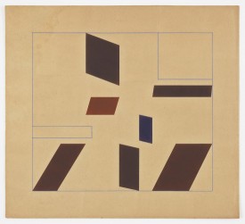 Helio Oiticica, Sêco II, 1957. Gouache on cardboard, 15.25 x 16.9 inches. Courtesy of Galerie Lelong & Co., New York