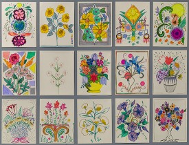 Luisa Caldwell, Tree of Life series, 2018. 210 drawings: pen and marker on card stock, 11 x 8 ½ inches each. Detail. Courtesy of the artist