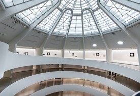 Installation view: R. H. Quaytman: + x, Chapter 34, Solomon R. Guggenheim Museum, New York, October 12, 2018–April 23, 2019. Photo: David Heald. © 2018 The Solomon R. Guggenheim Foundation.