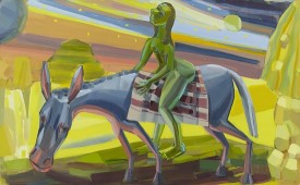 Judith Linhares, Dawn, 2017. Oil on linen, 78 x 48 inches. Courtesy of the artist and P.P.O.W. Gallery