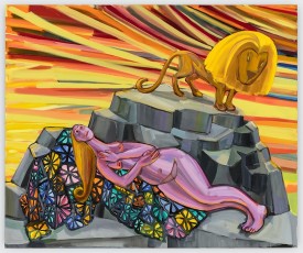 Judith Linhares, High Desert, 2018. Oil on linen, 60 x 72 inches. Courtesy of the artist and P.P.O.W. Gallery