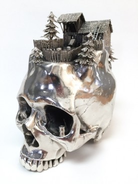 Frodo Mikkelsen, untitled (skull #5), 2018, silver-plated mixed media. Photo courtesy of the artist and SFA Projects.
