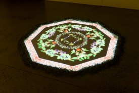 A work by Hannah Claus on view at the Musée Huron-wendat.Photo: Charles-Frederick Ouellet