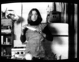 Martha Rosler, Still from Semiotics of the Kitchen, 1975. Single-channel video with sound, 6 min., 33 sec. Artwork © Martha Rosler