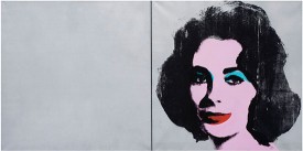 Andy Warhol, Silver Liz (diptych), 1963. Silkscreen ink, acrylic, and spray paint on linen, two panels: 40 × 80 inches. Private collection; promised gift to the Museum of Contemporary Art San Diego. © 2018 The Andy Warhol Foundation for the Visual Arts, Inc. / Licensed by Artists Rights Society (ARS), New York