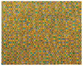 Bruce Pearson, Not to Interrupt your Beautiful Moment, 2018. Oil, acrylic and Styrofoam on panel, 72 x 90 x 2 1/2 inches. Courtesy of the artist and Ronald Feldman Gallery