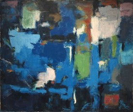 Alma Thomas, Blue Abstraction, 1961. Oil on canvas, 34 x 40 inches. Howard University